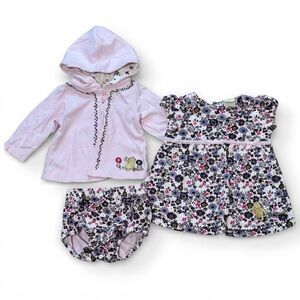 Vintage Classic Winnie the Pooh Piglet Disney  3 piece set floral outfit 6m